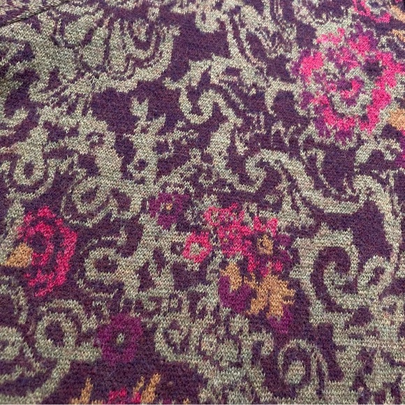 PENDLETON gorgeous burgundy paisley wool zipper cardigan - Picture 6 of 9